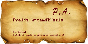 Preidt Artemíszia névjegykártya